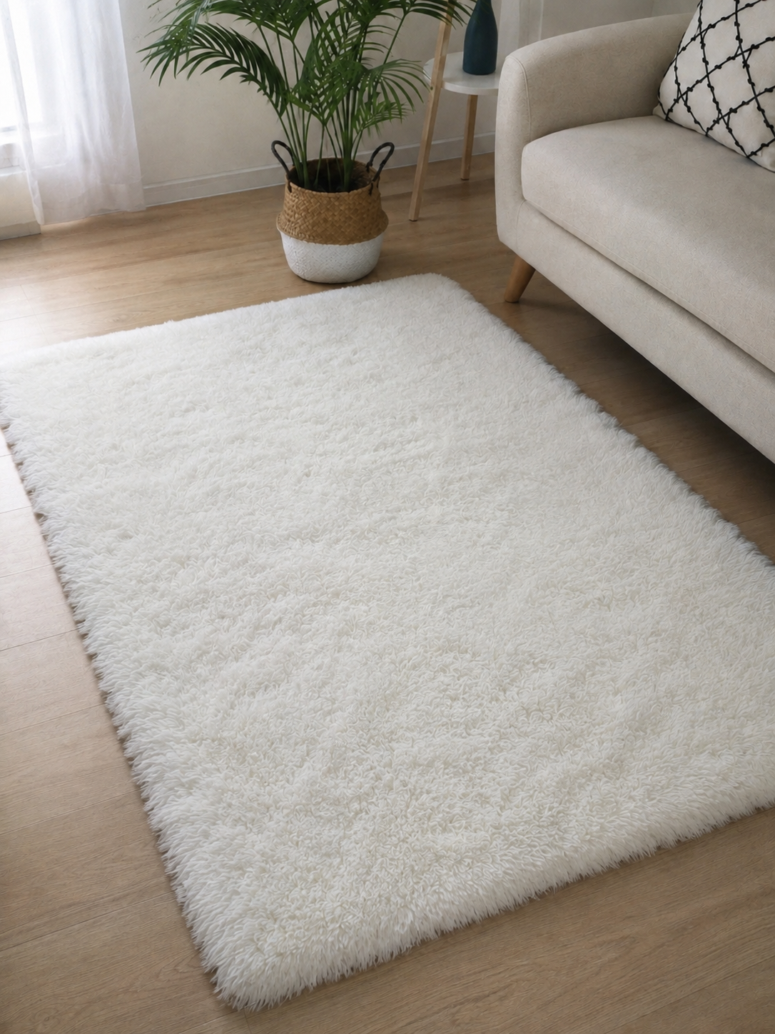Tapis Shaggy Beige Crème 100×150 cm – Doux & Cocooning